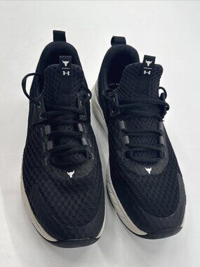 Under Armour Shoes Mens 11 Black White Project Rock BSR 3 Gym Running Athletic